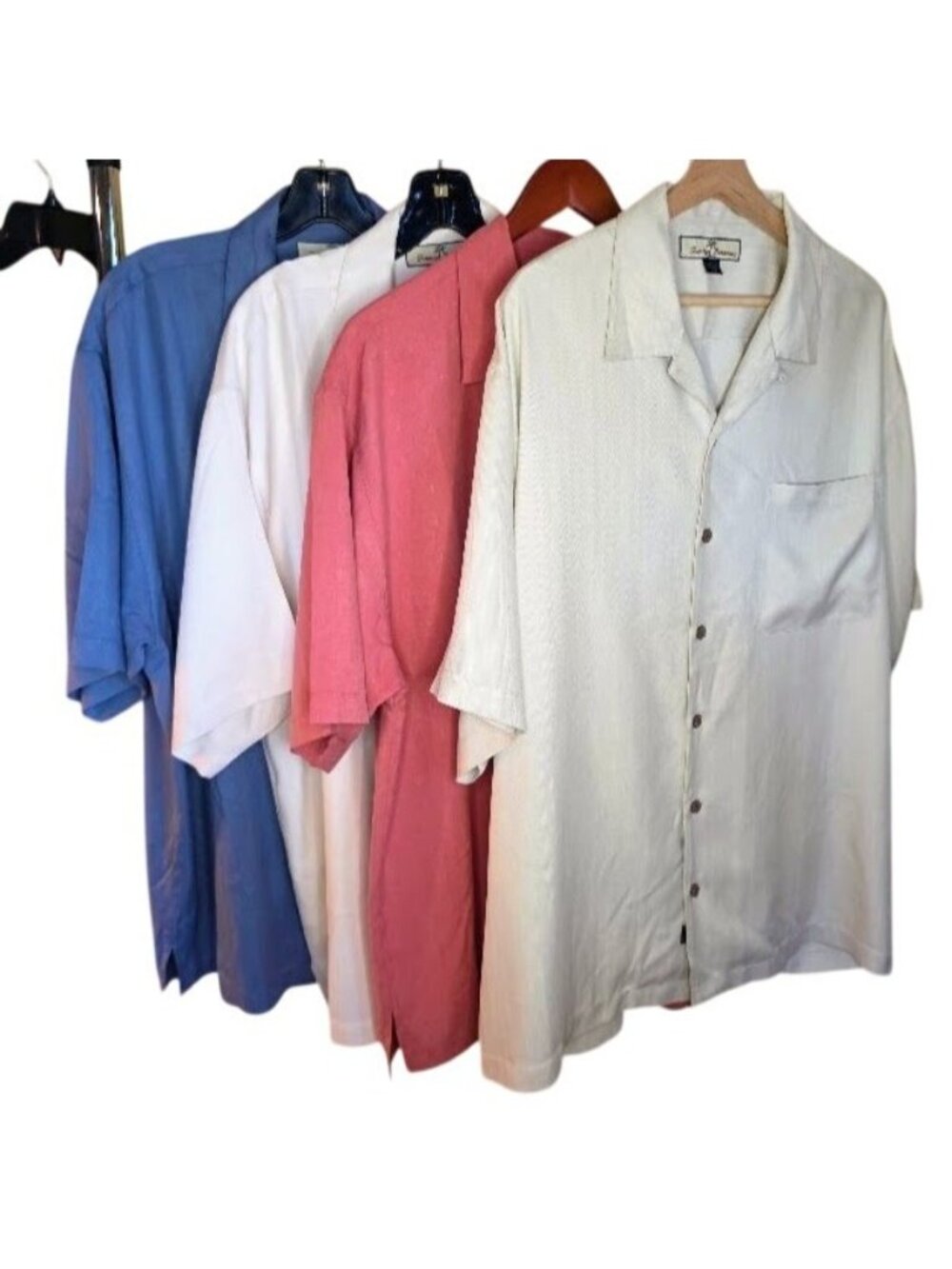 Tommy Bahama 100% Silk Camp Shirts Mens Large Lot 4 Relax T3328 Estate